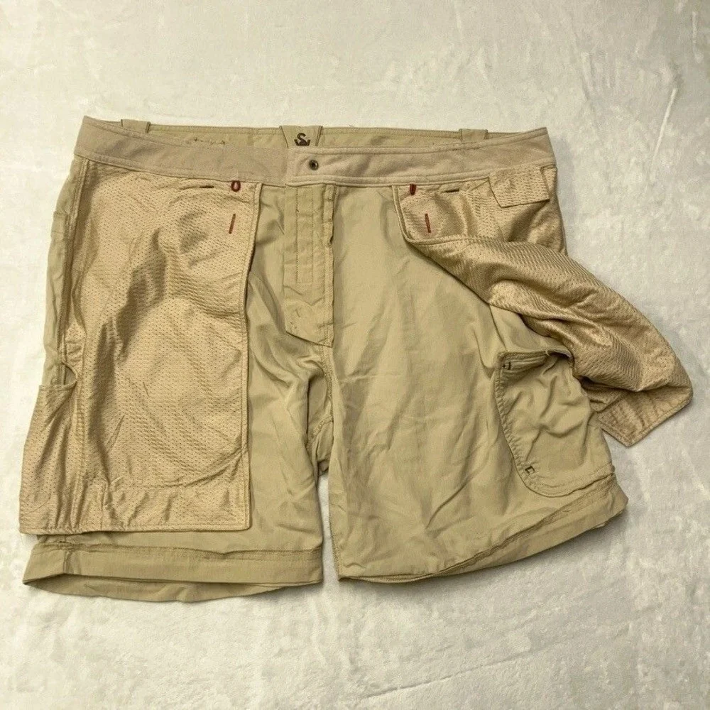 SCOTTeVEST Shorts Mens 40 Beige Tan TEC 8 Pockets Nylon Outdoor Hiking Tactical